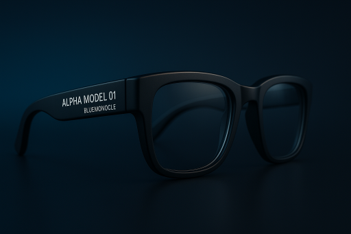 Alpha model 1 blue background facing right Alpha model 1 blue background facing right